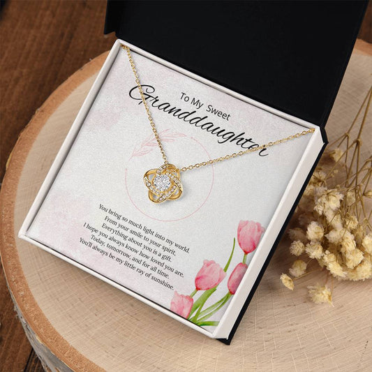 To My Sweet Granddaughter - You Bring so much light - Love Knot Necklace