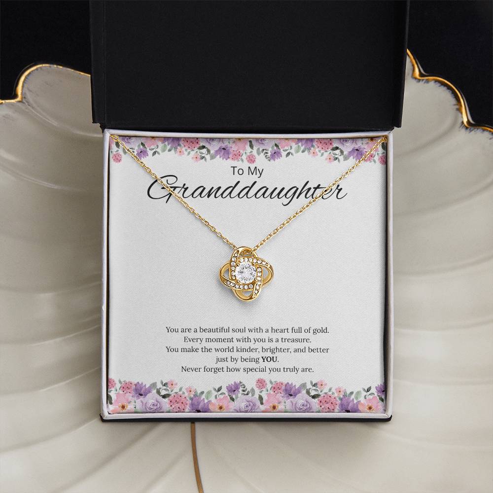 To My Granddaughter - You are a Beautiful Soul -  Love Knot Necklace