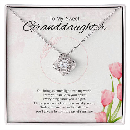 To My Sweet Granddaughter - You Bring so much light - Love Knot Necklace