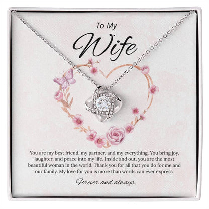 To My Wife  - You Are My Best friend - Love Knot Necklace