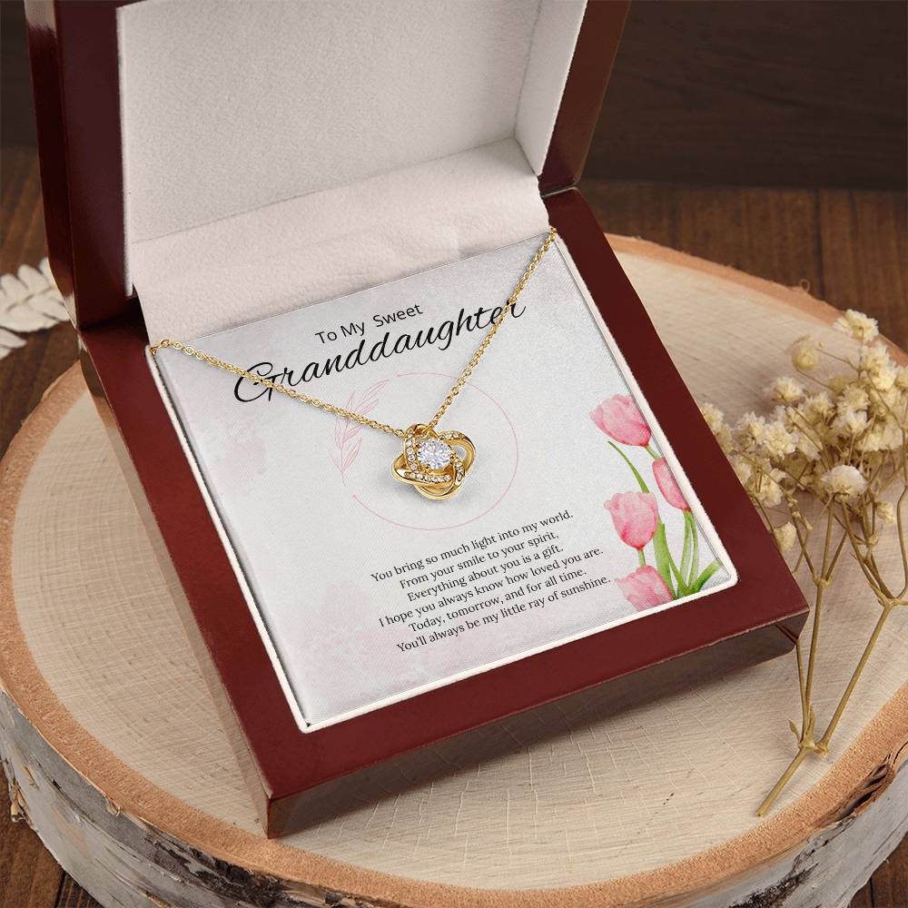 To My Sweet Granddaughter - You Bring so much light - Love Knot Necklace