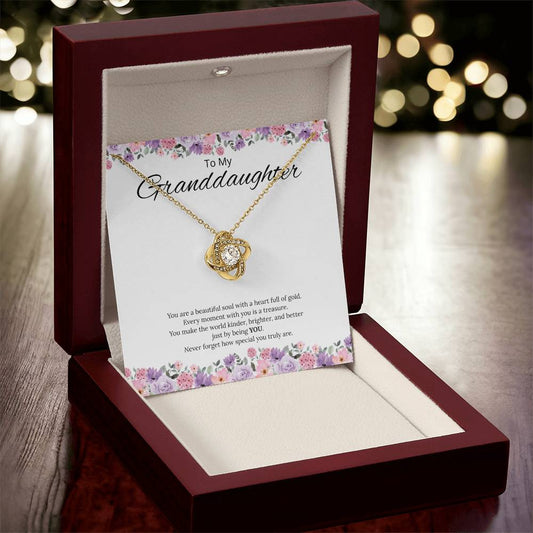 To My Granddaughter - You are a Beautiful Soul -  Love Knot Necklace