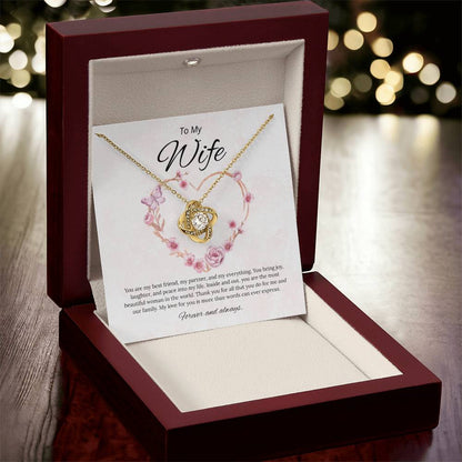 To My Wife  - You Are My Best friend - Love Knot Necklace