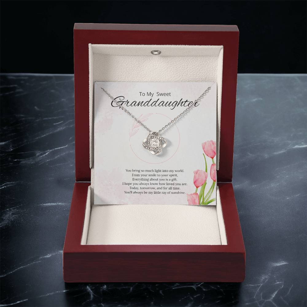 To My Sweet Granddaughter - You Bring so much light - Love Knot Necklace