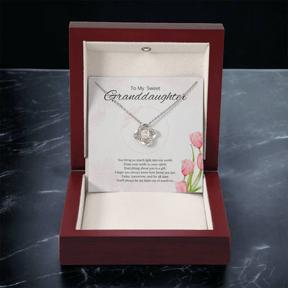 To My Sweet Granddaughter - You Bring so much light - Love Knot Necklace