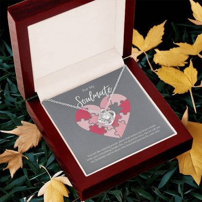 For My Soulmate - You Are The Missing Puzzle - Love Knot Necklace