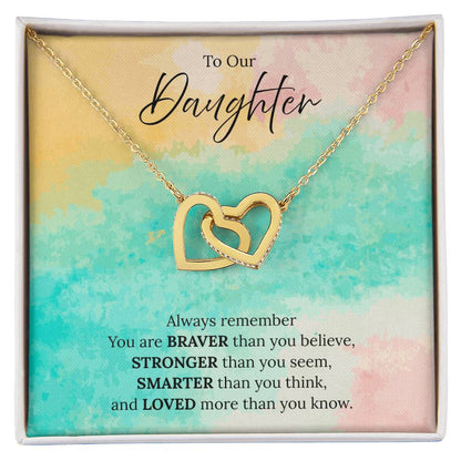 To Our Daughter - Always Remember - Interlocking Hearts Necklace