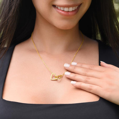 To My Beautiful Daughter - Hold Close the Truth (Black) - Interlocking Hearts Necklace