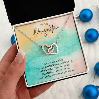 To Our Daughter - Always Remember - Interlocking Hearts Necklace