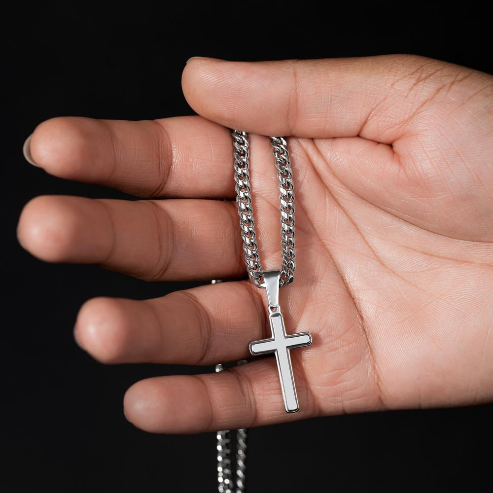 To My Great Son - Always Remember - Cuban Link Chain Cross
