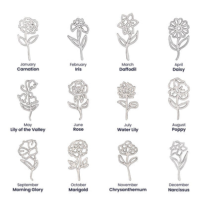 Personalized Flower Name Necklace - Storm Pass, Flower Stay (Green)