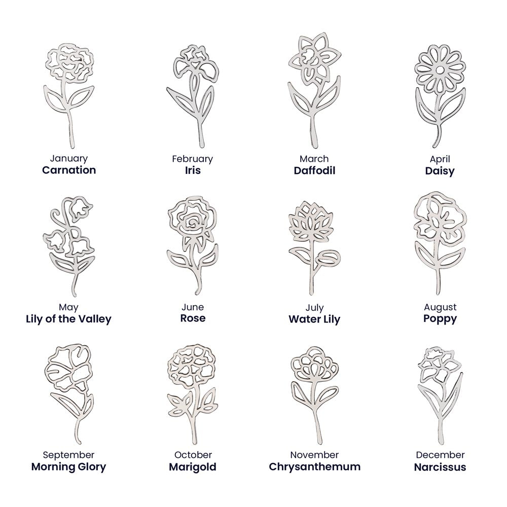 Personalized Flower Name Necklace - Storm Pass, Flower Stay (Gradient)