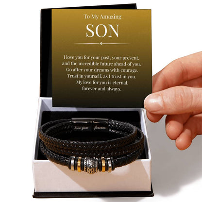 To My Amazing Son - I Love You - Love You Forever Bracelet