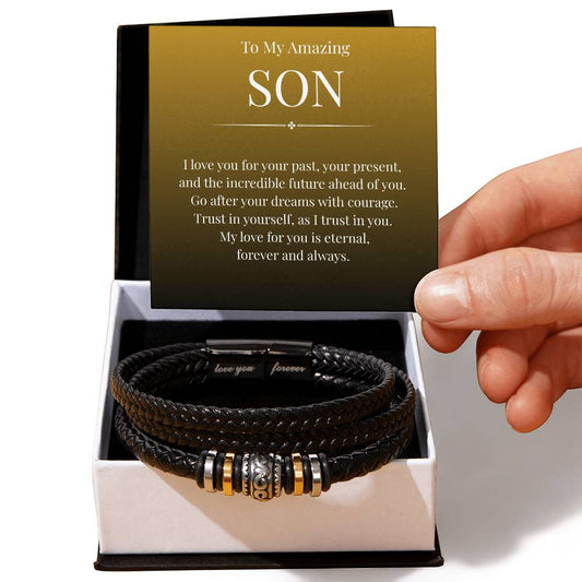 To My Amazing Son - I Love You - Love You Forever Bracelet
