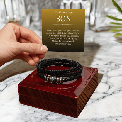 To My Amazing Son - I Love You - Love You Forever Bracelet