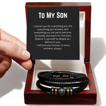 To My Son - I Cherish You - Love You Forever Bracelet