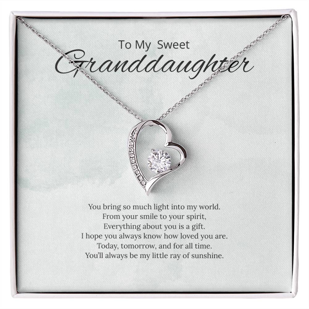 To My Sweet Granddaughter - You Bring so much light - Forever Love Necklace