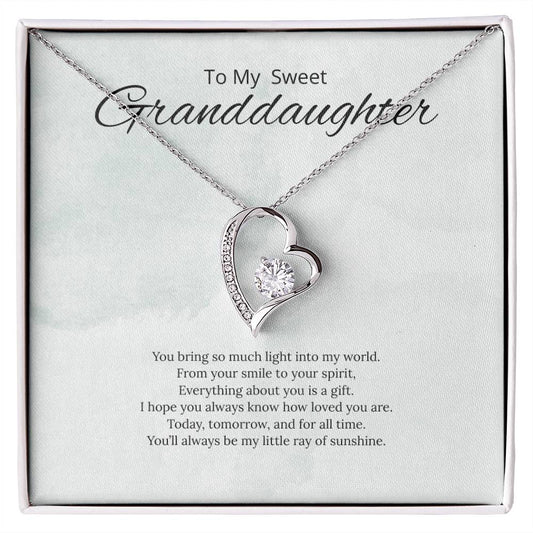 To My Sweet Granddaughter - You Bring so much light - Forever Love Necklace