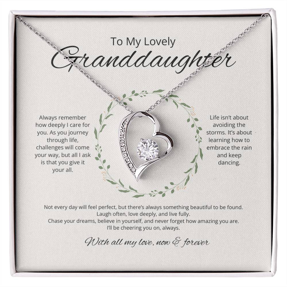 To My Lovely Granddaughter - Always Remember - Forever Love Necklace