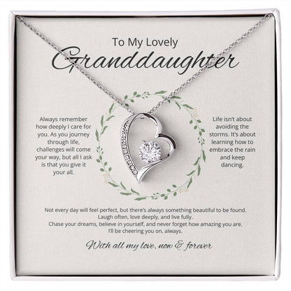 To My Lovely Granddaughter - Always Remember - Forever Love Necklace