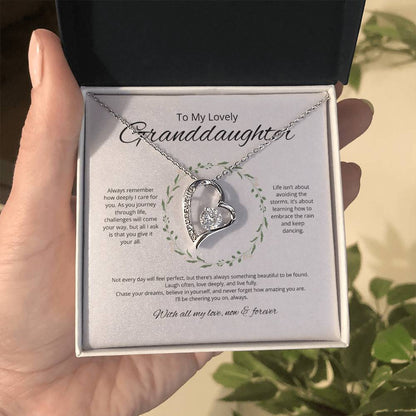 To My Lovely Granddaughter - Always Remember - Forever Love Necklace