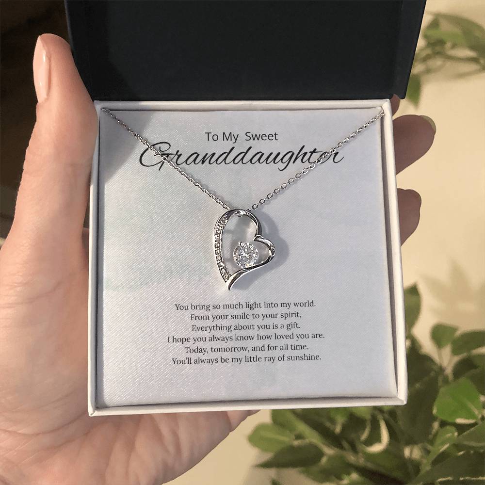 To My Sweet Granddaughter - You Bring so much light - Forever Love Necklace