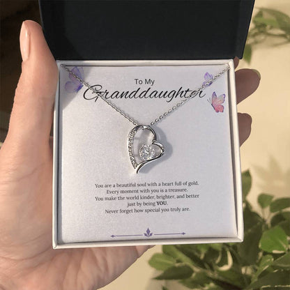 To My Granddaughter - You are a Beautiful Soul - Forever Love Necklace