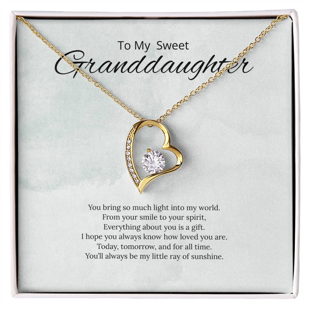 To My Sweet Granddaughter - You Bring so much light - Forever Love Necklace