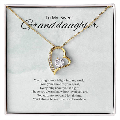 To My Sweet Granddaughter - You Bring so much light - Forever Love Necklace