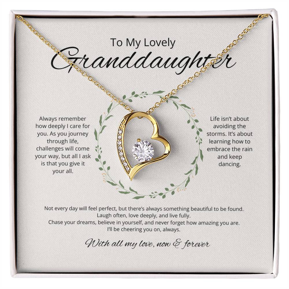 To My Lovely Granddaughter - Always Remember - Forever Love Necklace