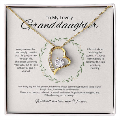 To My Lovely Granddaughter - Always Remember - Forever Love Necklace