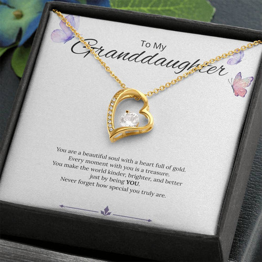 To My Granddaughter - You are a Beautiful Soul - Forever Love Necklace
