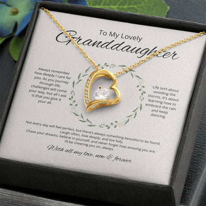 To My Lovely Granddaughter - Always Remember - Forever Love Necklace