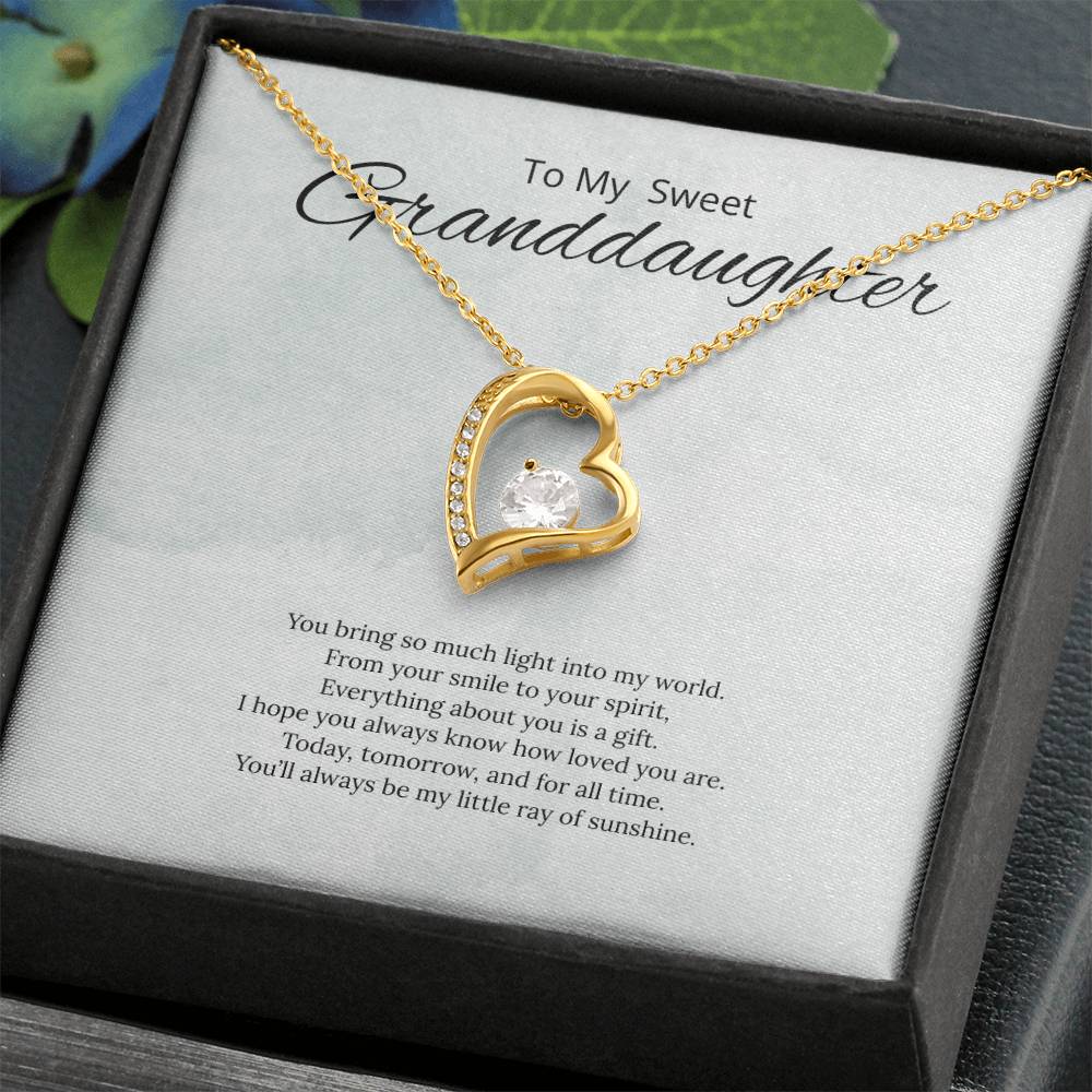 To My Sweet Granddaughter - You Bring so much light - Forever Love Necklace