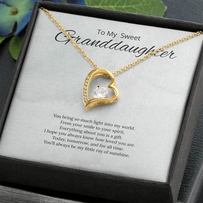 To My Sweet Granddaughter - You Bring so much light - Forever Love Necklace