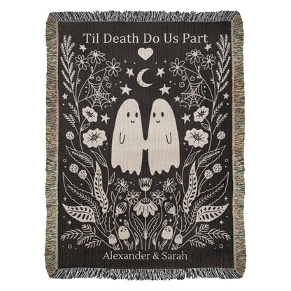 Til Death Do Us Part Ghost Couple | Personalized Woven Blanket