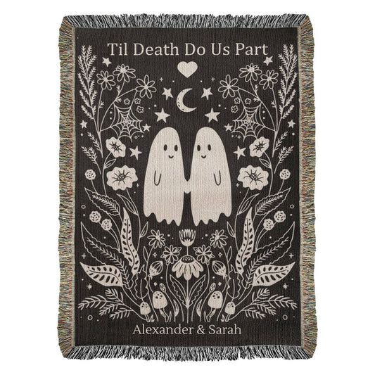 Til Death Do Us Part Ghost Couple | Personalized Woven Blanket
